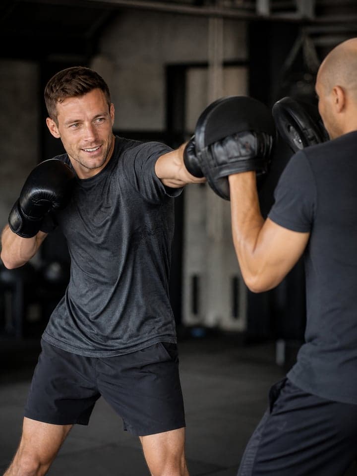 Chris training with StrikeOS feedback